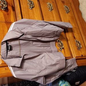 Mono B Gray Cropped Jacket with White Accents